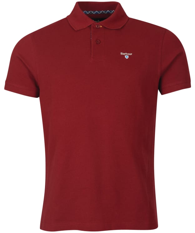 Men's Barbour Tartan Pique Polo Shirt - Wine