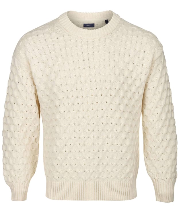 Women’s GANT Cable Structure Crew Neck Knit - Cream