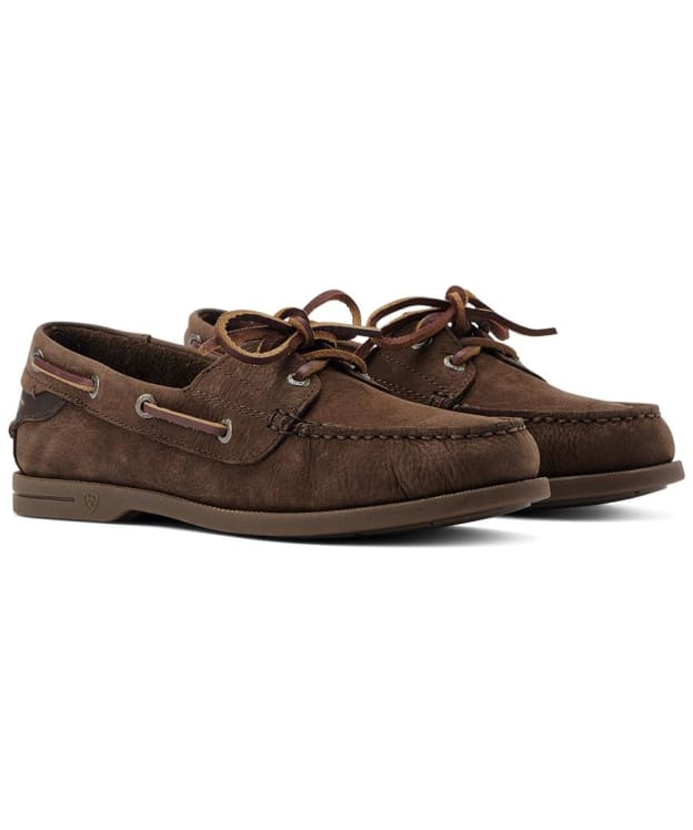 Women’s Ariat Antigua Leather And Nubuck Boat Shoes - Chocolate Brown