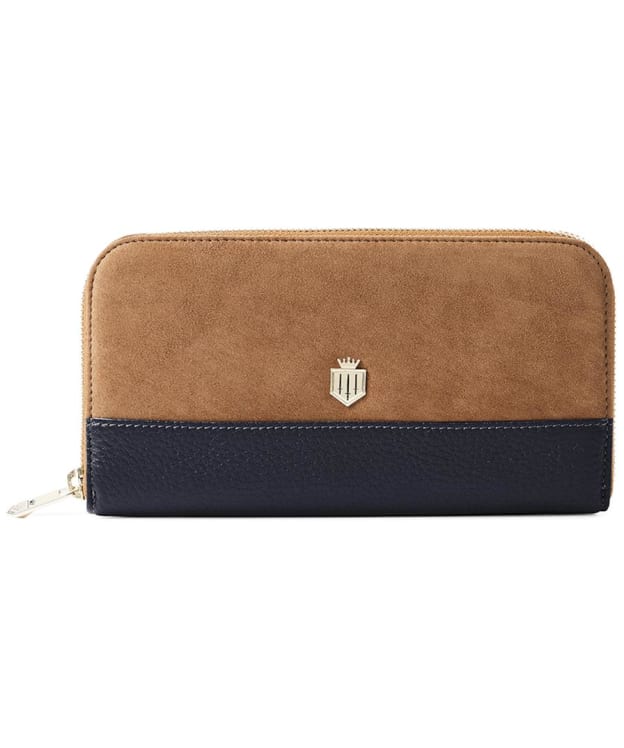 Women's Fairfax & Favor Salisbury Leather Purse - Tan / Navy Suede