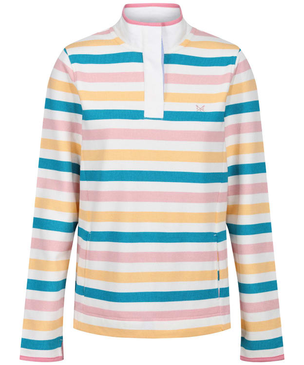 Women’s Crew Clothing Padstow Sweatshirt - Apricot / White / Coral