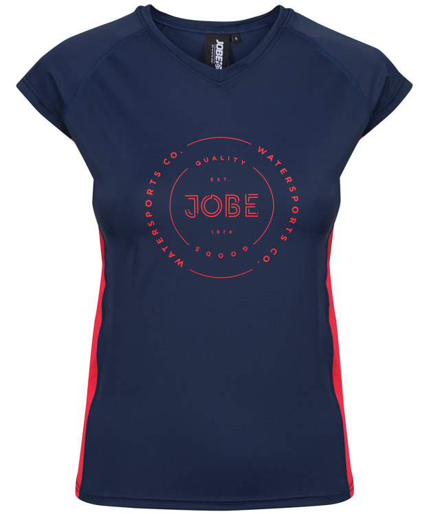 Women’s Jobe Rash Guard Short Sleeve V-Neck - Midnight Blue