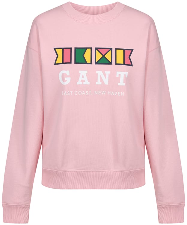 Women’s GANT Flags Crew Neck Sweater - Preppy Pink