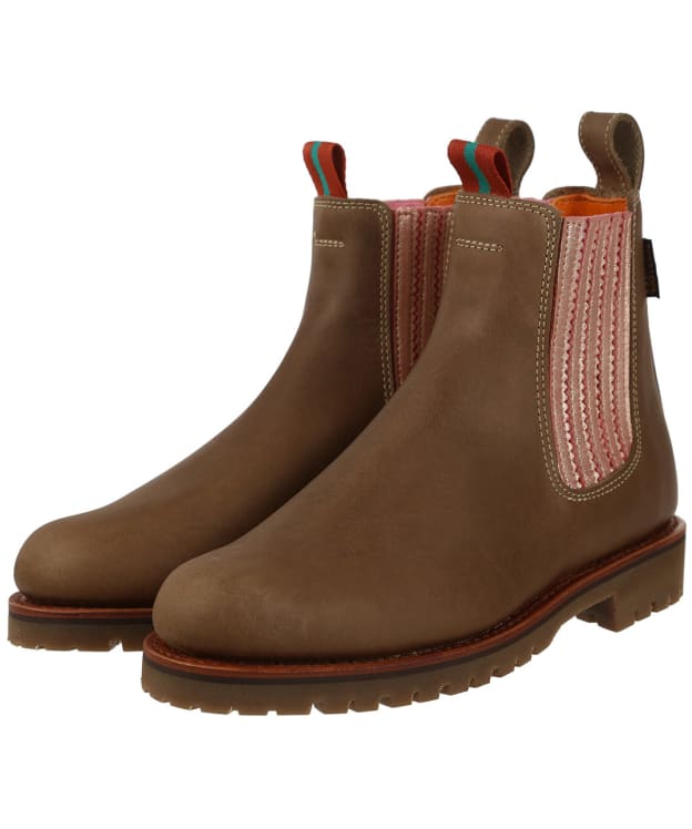 Women’s Penelope Chilvers Oscar Leather Boots - Khaki / Tea Rose