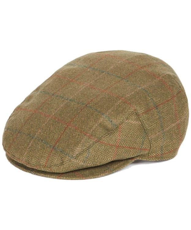 Men’s Barbour Moorhen Waterproof Flat Cap - Olive / Brown