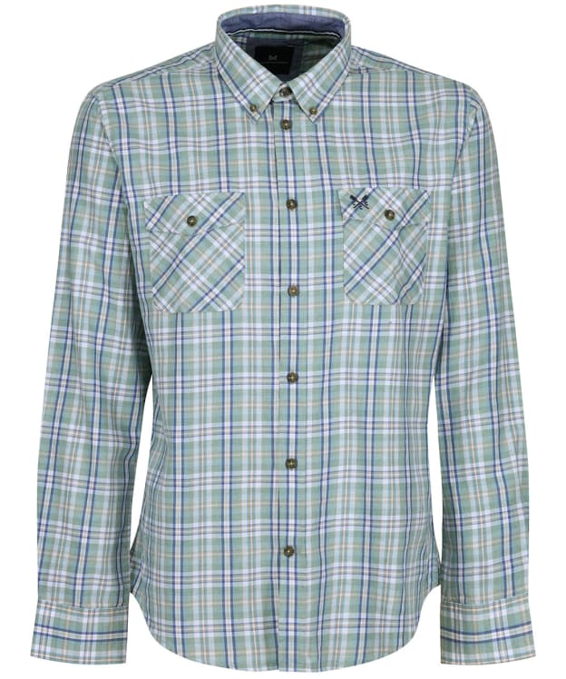 Men’s Crew Clothing Hillard Marl Check Shirt - Jade / Blue