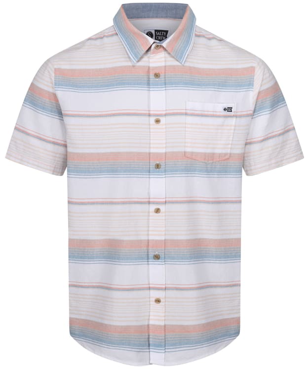 Men’s Salty Crew Mainland Short Sleeve Cotton Woven Shirt - White