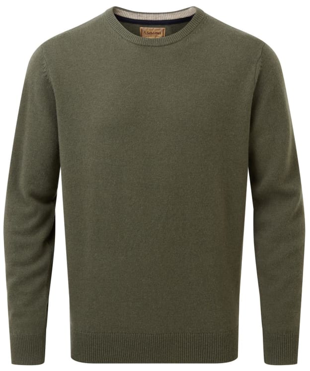 Men's Schoffel Lambswool Crew Neck Sweater - Moss