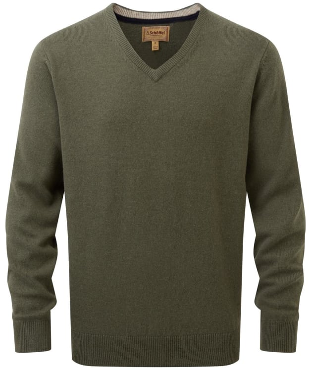 Men's Schoffel Lambswool V Neck Sweater - Moss