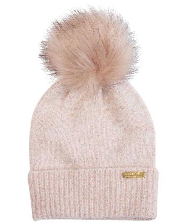 Girl's Barbour International Sparkle Knit Bobble Hat - Pink