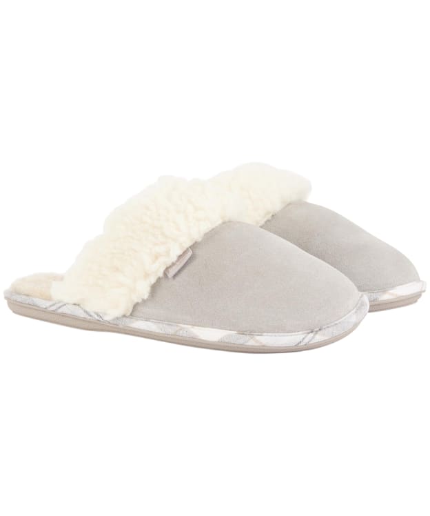 Women's Barbour Lydia Suede Mule Slippers - Grey