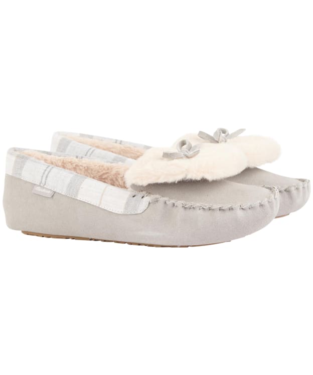 Women’s Barbour Darcie Slippers - Grey Suede / White