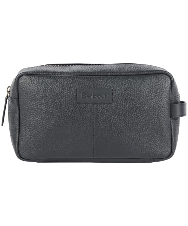 Men’s Barbour Highgate Leather Washbag - Black