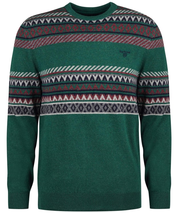 Men's Barbour Winterborne Fair Isle Crew Sweater - Forest