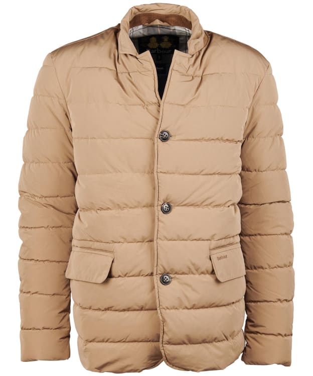 Men's Barbour Canning Quilted Jacket - Sand / Grey Stone Tartan