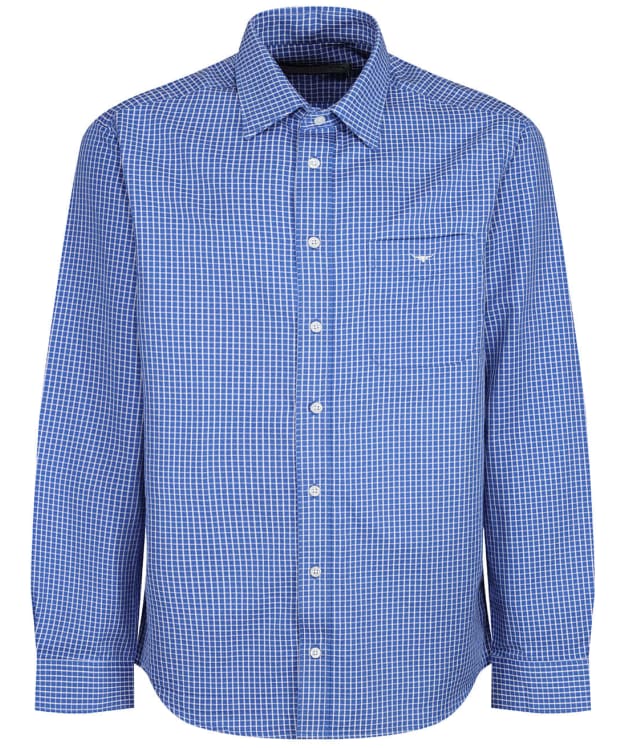 Men’s R.M. Williams Collins Checked Cotton Shirt - White / Blue