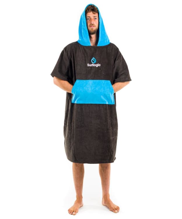 Surflogic Cotton Changing Poncho - Black / Cyan