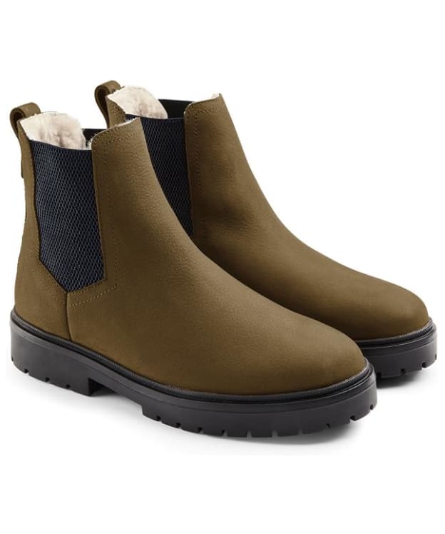 Women’s Fairfax & Favor Sheepskin Boudica Ankle Boots - Olive Nubuck