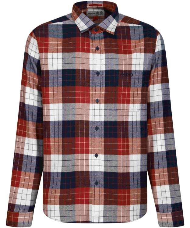 Men’s Musto Marina Cotton Plaid Long-Sleeved Shirt - Burnt Henna