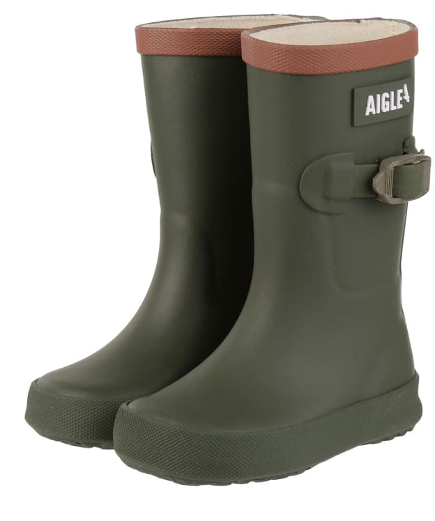 Kid's Aigle Perdrix 2 Adjustable Wellington Boots - 3-6 - Khaki