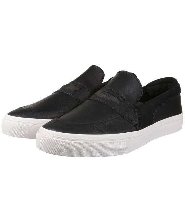 Men’s Globe Liaizon Suede Slip-On Skate Shoes - Black Distress / White