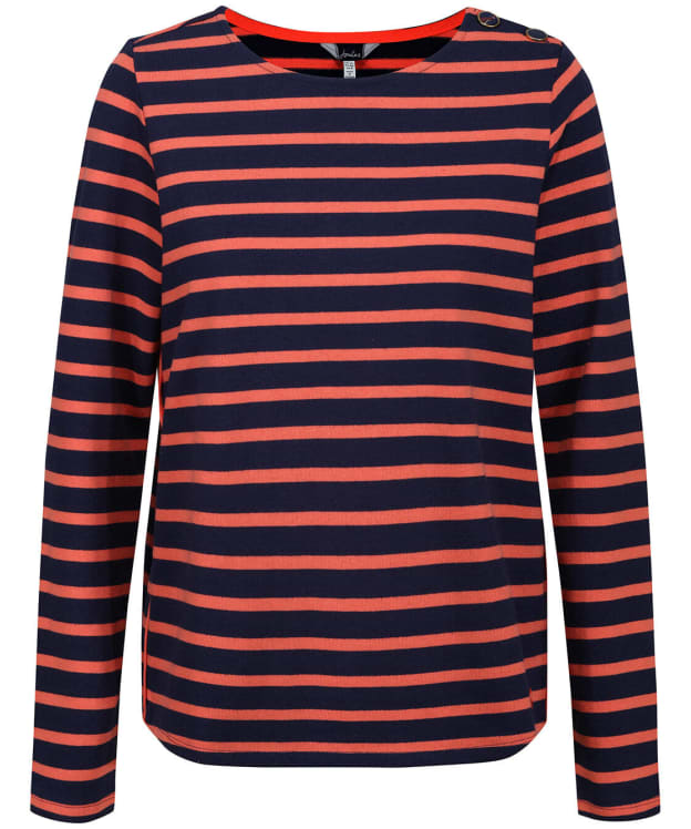 Women’s Joules Long Sleeved Aubree Graphic Top - Navy / Orange Stripe