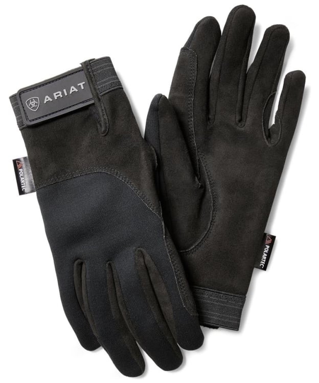 Ariat insulated Tek Grip Polartec Wind Pro Stretch Fleece Gloves - Black