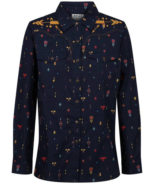 Women’s Ariat Real Dakota Snap Shirt - Navy Multi Print