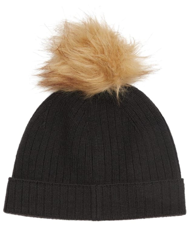 Women's Tentree Wool Faux Fur Pom Beanie - Jet Black