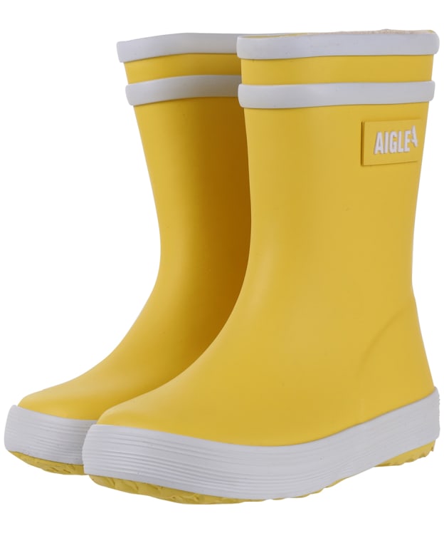 Kid’s Aigle Baby Flac 2 Reflective Wellington Boots - 3-6 - Jaune New