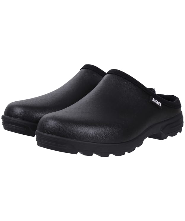 Aigle Lessfor Non-Slip Open Rubber Clogs - Black
