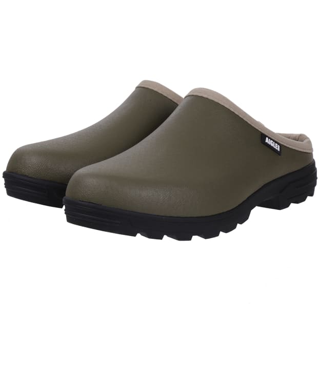 Aigle Lessfor Non-Slip Open Rubber Clogs - Khaki