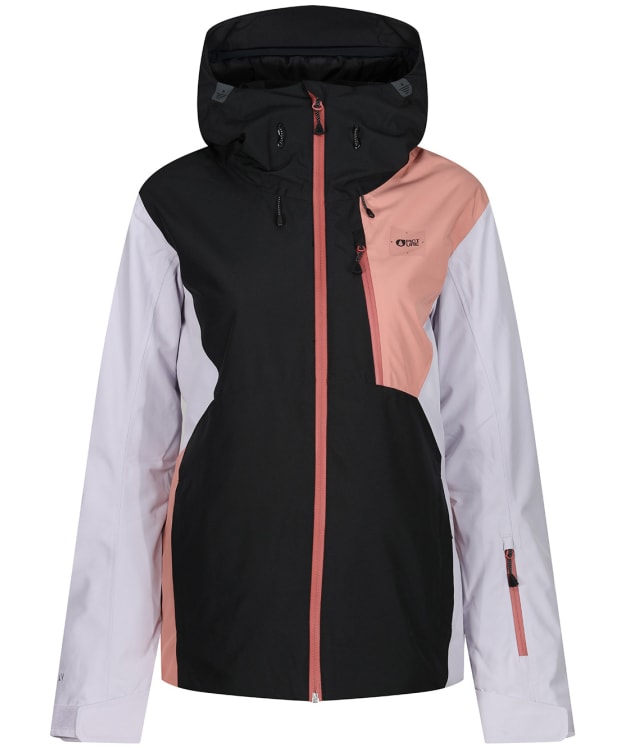 Women’s Picture Seen Waterproof Hooded Snow Jacket - Black