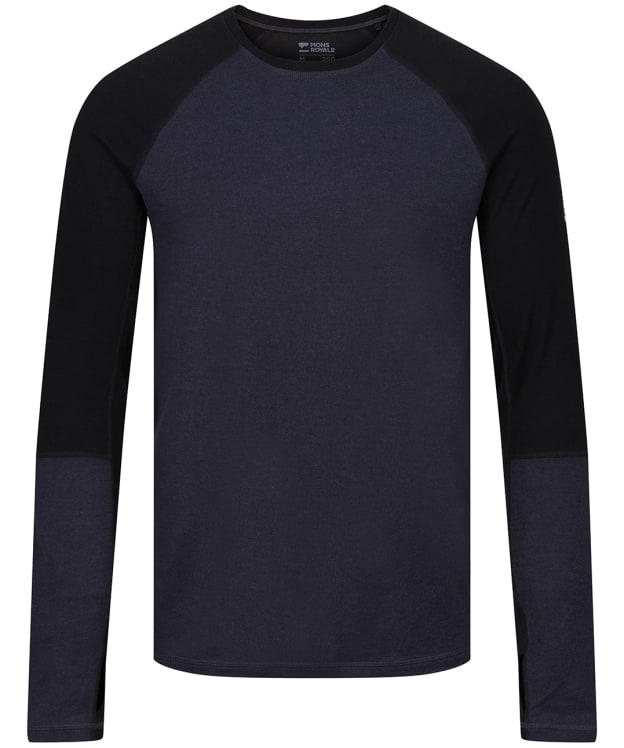 Men’s Mons Royale Olympus Long Sleeve Merino Top - Black / 9 Iron 