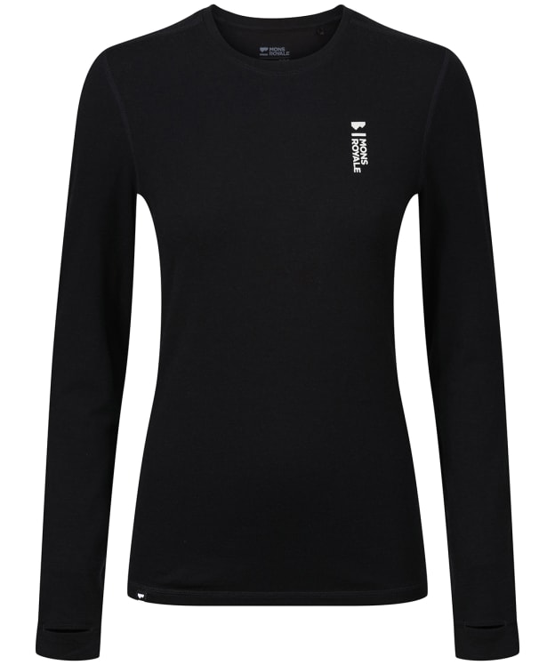 Women’s Mons Royale Cascade Merino Flex 200 Long Sleeved T-Shirt - Black