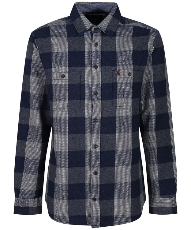 Men’s Joules Penstone Classic Fit Twill Shirt - Jake Check Navy Grey