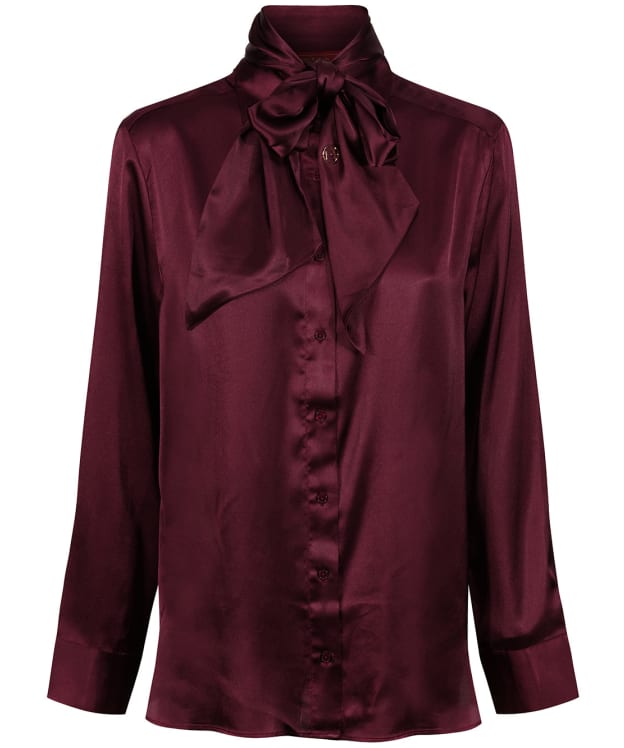 Women’s Hunt & Hall Housham Detachable Necktie Blouse - Burgundy