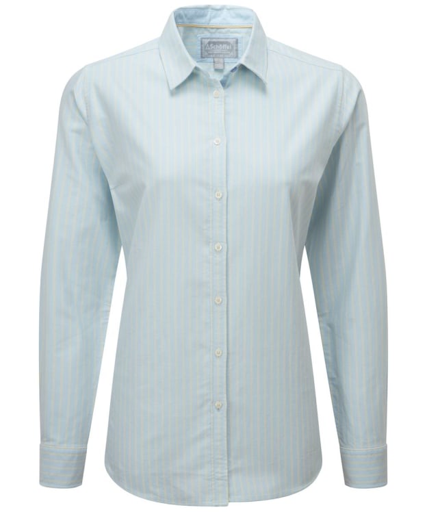 Women’s Schoffel Soft Long Sleeve Oxford Shirt - Pale Blue / Lemon Stripe