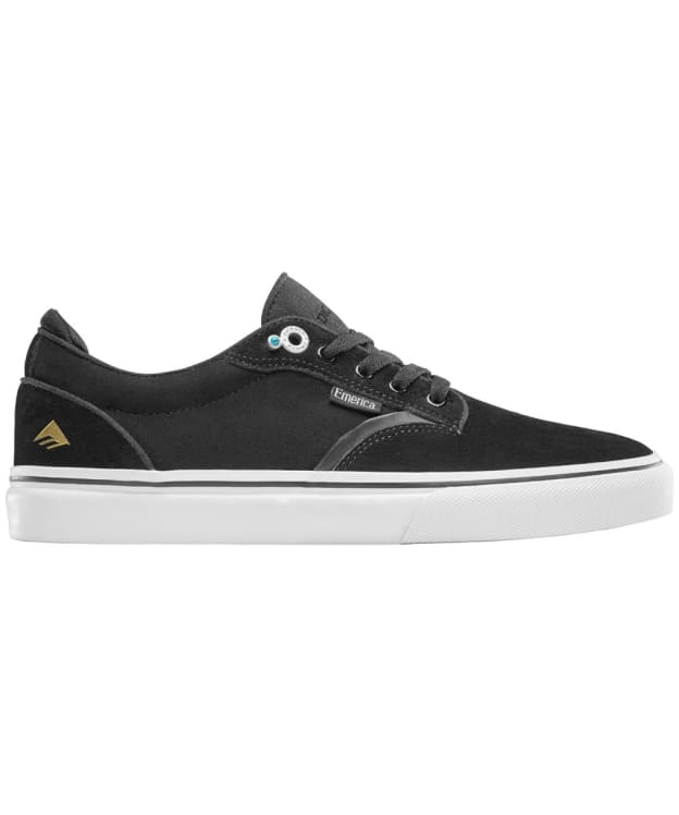 Men's Emerica Dickson Vulcanised Suede Skate Shoe - Black / White / Gold