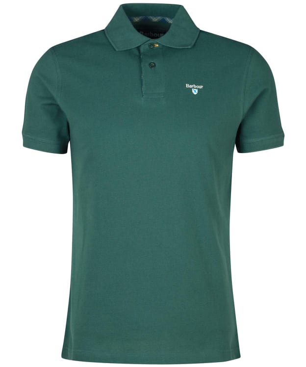 Men's Barbour Tartan Pique Polo Shirt - Green Gables