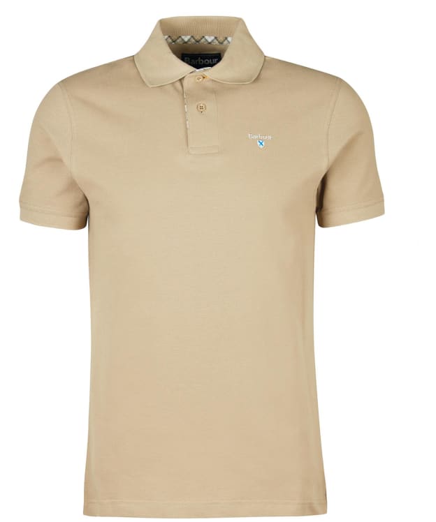 Men's Barbour Tartan Pique Polo Shirt - Washed Stone