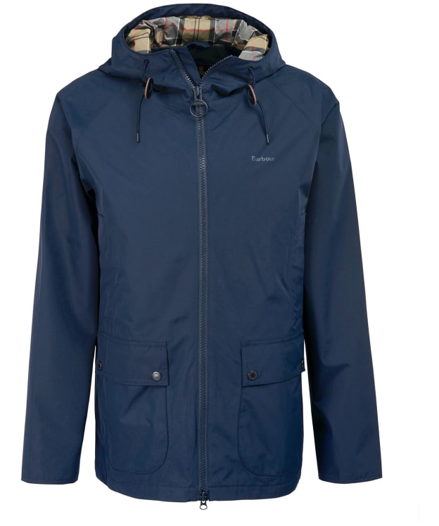 Men's Barbour Hooded Domus Waterproof Jacket - Navy / Dress Tartan