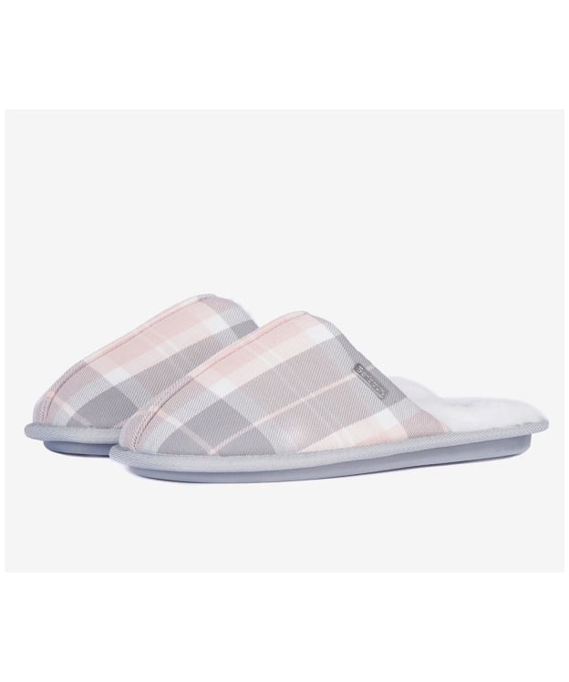 Women’s Barbour Maddie Slippers - Pink / Grey Tartan