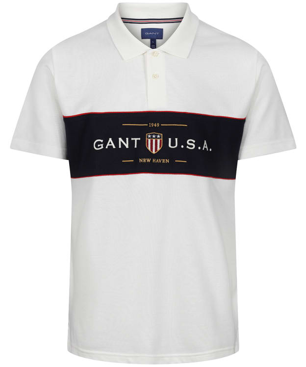 Men's GANT D1. Banner Shield Short Sleeved Rugger - Eggshell