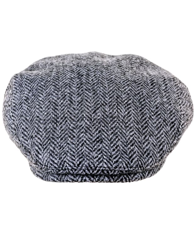 Heather Highland Harris Tweed Flat Cap - Black / Grey HB