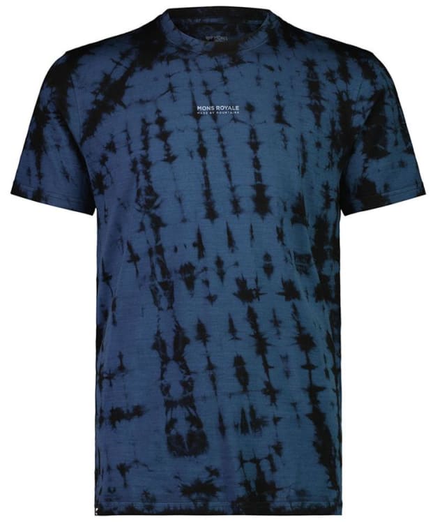 Men's Mons Royale Icon Garment Dyed Merino Wool Blend T-Shirt - Ice Night Tiedye