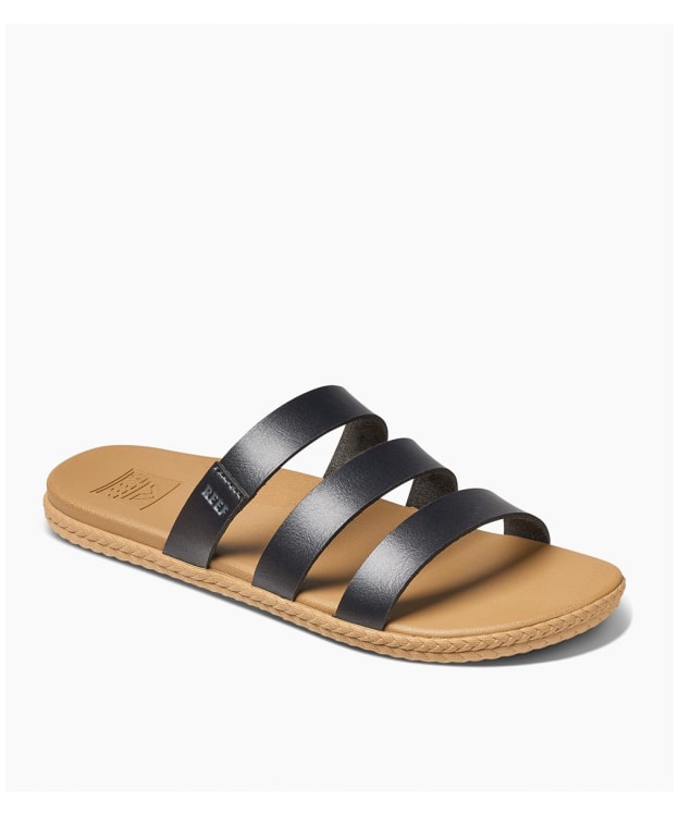 Women’s Reef Cushion Ruby Vegan Leather Sandal - Black / Tan