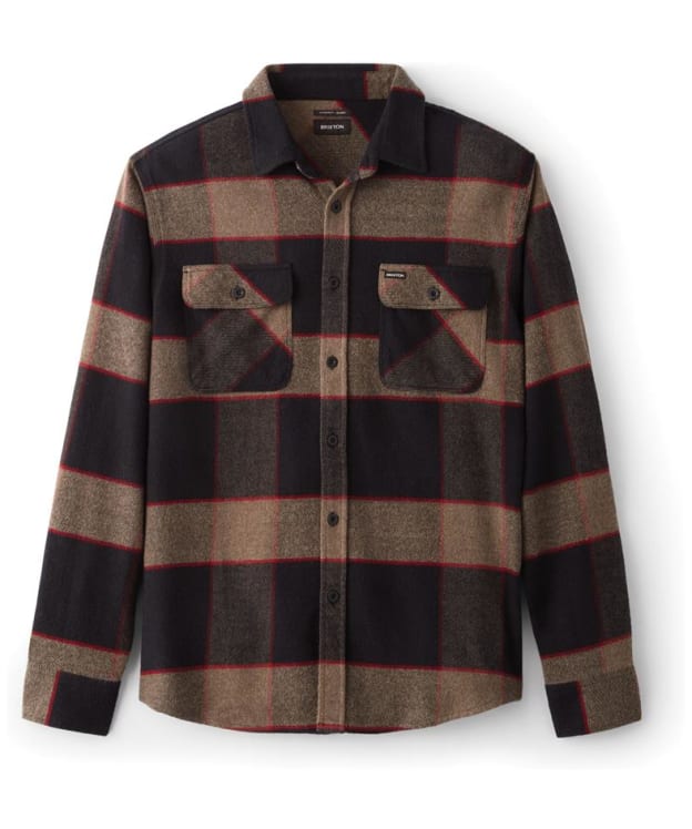Men's Brixton Bowery Long Sleeve Flannel Shirt - Heather Grey / Charcoal