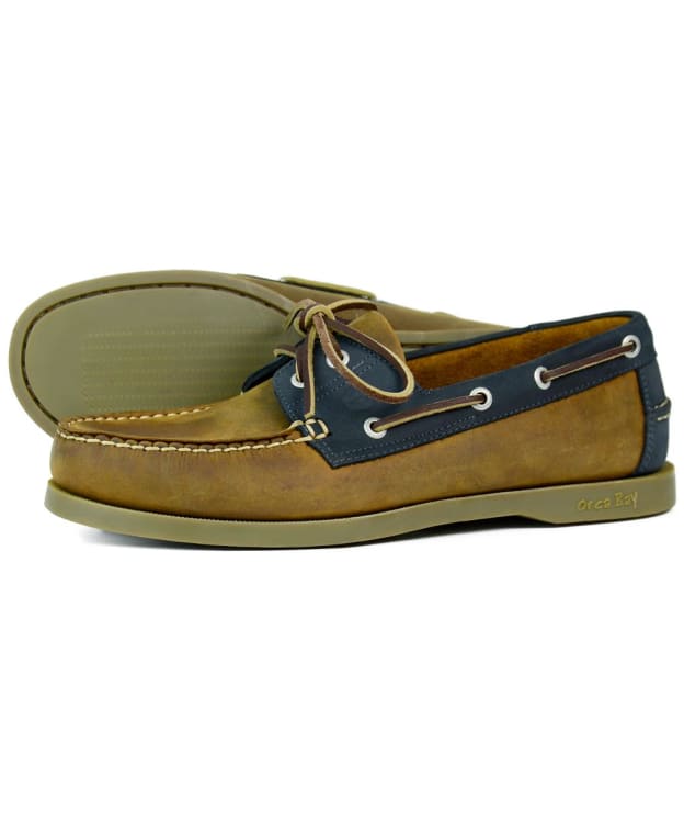 Men's Orca Bay Oakland Nubuck Leather Deck Shoe - Sand / Navy