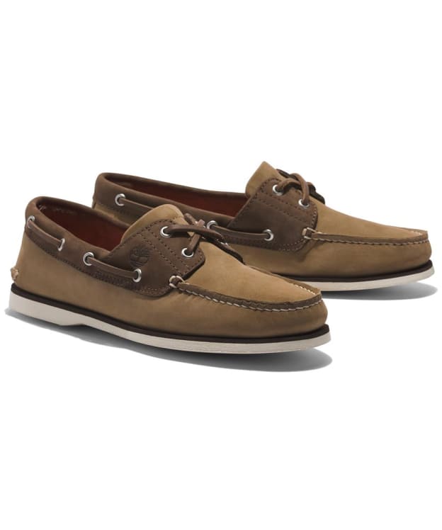 Men's Timberland Classic Leather Boat Shoes - Medium Beige Nubuck